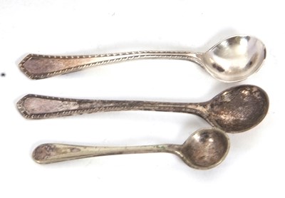 Lot 58 - A three piece condiment set of oblong form,...