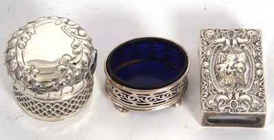 Lot 61 - Mixed Lot: An Edwardian silver matchbox sleeve,...