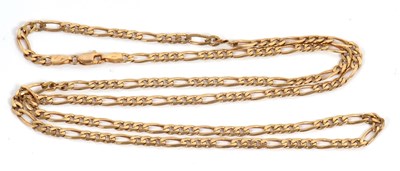 Lot 130 - A 9ct figaro necklace, both end stamped 9KT...