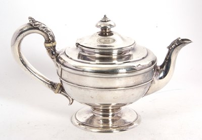 Lot 92 - A Victorian silver teapot of plain circular...