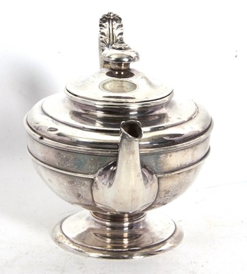 Lot 92 - A Victorian silver teapot of plain circular...