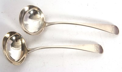 Lot 72 - A pair of George III silver ladles, Old...