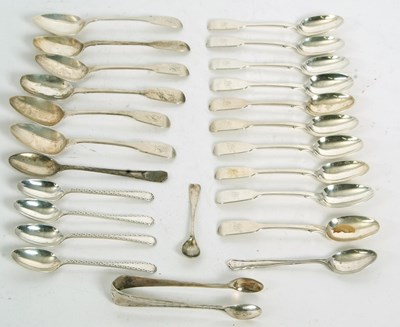 Lot 84 - Mixed Lot:  Ten Victorian silver fiddle...