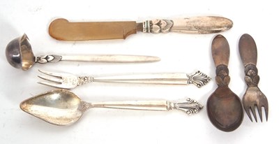 Lot 104 - A small quantity of Georg Jenson flat ware to...