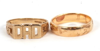 Lot 157 - A 9ct ring and another unmarked ring, the 9ct '...