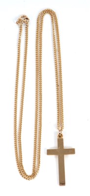 Lot 127 - A 9ct cross and chain, the 9ct cross...