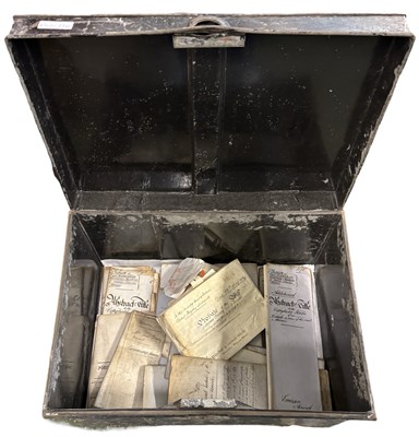 Lot 955 - Vellum Documents 19th Century: Metal Storage Box: manor of E. Tuddenham etc