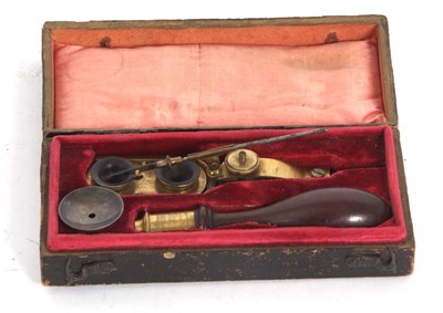 Lot 130 - A Georgian cased field botanical microscope in...