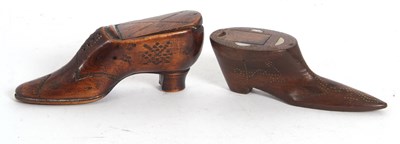 Lot 140 - Two 19th Century treen snuff boxes in the form...