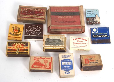 Lot 145 - A small collection of vintage matchboxes and...