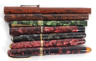 Lot 148A - A group of seven early 20c fountain pens,...
