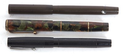 Lot 155 - Three Mabie Todd fountain pens, one marble...