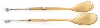 Lot 163 - A pair of early 20th Century cow horn salad...