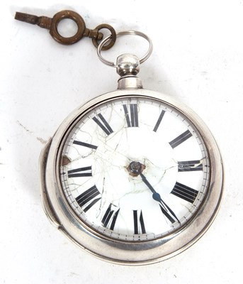 Lot 212A - A silver pair cased fusee pocket watch by...