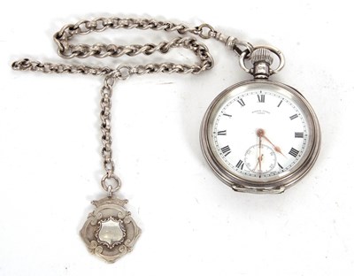 Lot 215 - A silver open face Harris Stone pocket watch...