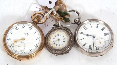Lot 216 - Mixed Lot: A rolled gold pocket watch and two...
