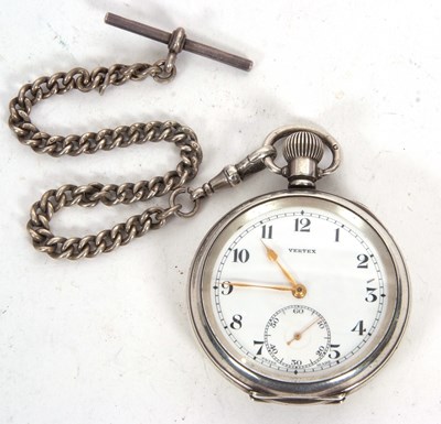 Lot 217A - A silver Vertex pocket watch with silver...