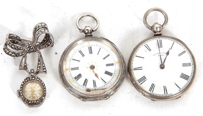 Lot 221A - Mixed Lot:  A silver cased lady's pocket watch...