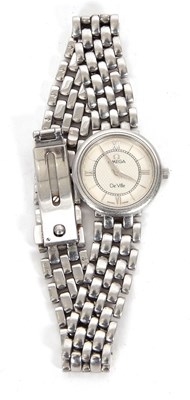 Lot 227 - A stainless steel lady's Omega wristwatch, the...