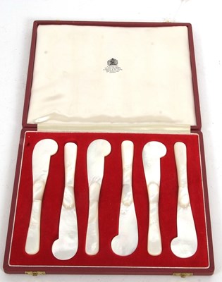 Lot 180 - An Asprey & Co cased set of six mother of...