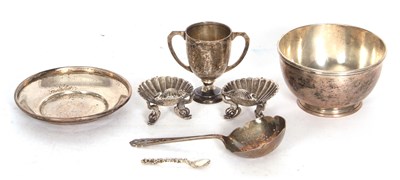 Lot 189 - Mixed Lot: An Edwardian silver bowl and saucer,...
