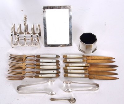 Lot 194 - Mixed Lot:  A small rectangular silver...