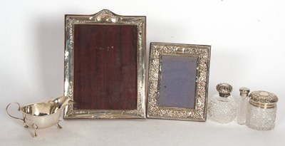 Lot 196 - Mixed Lot:  An Edwardian silver mounted...