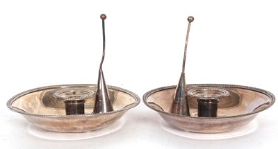Lot 203 - A pair of Old Sheffield plated chamber...