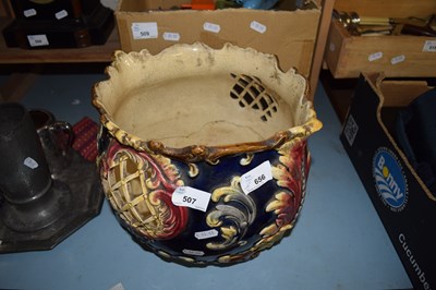 Lot 507 - FLORAL DECORATED JARDINIERE (A/F)