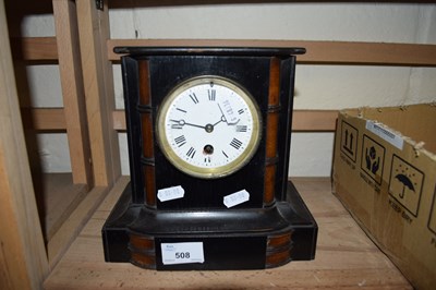 Lot 508 - VICTORIAN MANTEL CLOCK IN SLATE EFFECT CASE
