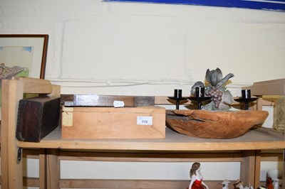 Lot 519 - MIXED LOT WOODEN BOWL, VARIOUS SMALL BOXES,...