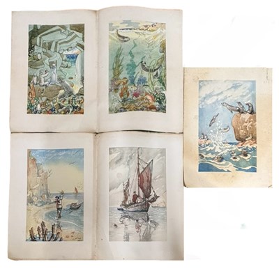 Lot 996 - Four coloured prints [possibly bookplates]:...