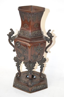 Lot 227 - A Japanese bronze Meiji period decorated with...
