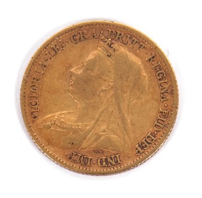 Lot 176 - An 1899 half sovereign, 3.9g