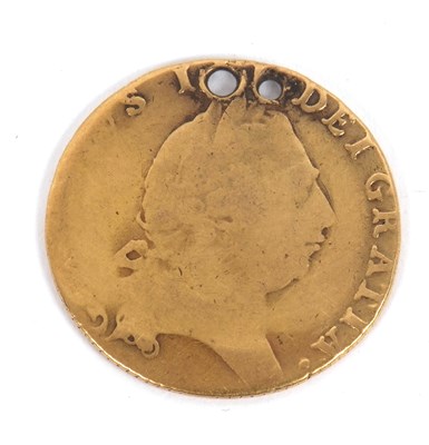 Lot 173 - A 1794 Spade Guinea, drilled and worn, 8.0g