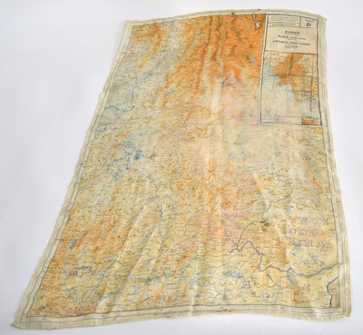 Lot 104 - Second World War Silk escape map of Burma and...