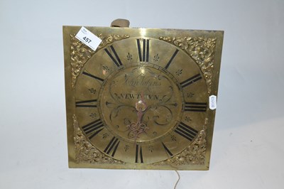 Lot 409 - A long case clock face with movement, the face...