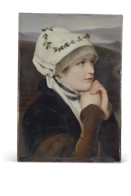 Lot 22 - KPM style plaque finely painted with image of...