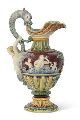 Lot 51 - Large Minton majolica jug decorated with...