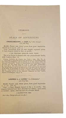 Lot 27 - W DE GRAY BIRCH: CATALOGUE OF SEALS IN THE...