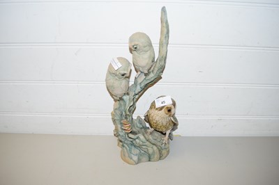 Lot 45 - A TEVIOTDALE MODEL OF AN OWL FAMILY