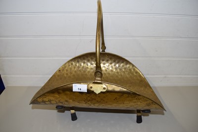 Lot 74 - BRASS LOG STAND