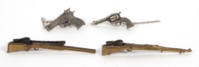 Lot 216 - Four sporting pins: to include a Double Barrel...