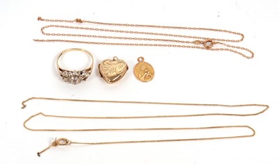 Lot 128 - A mixed lot: to include a 9ct CZ cluster ring...