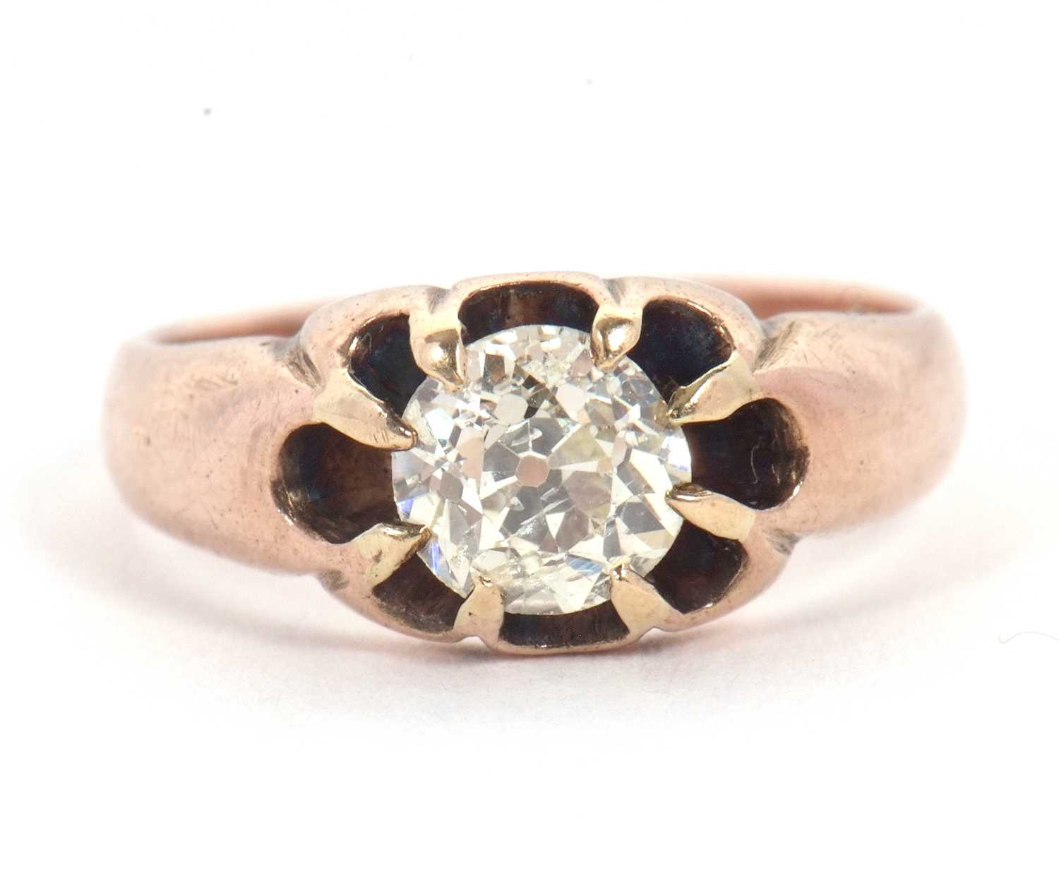 Lot 29 - A single stone diamond ring, with an old mine...