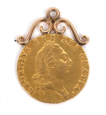 Lot 177 - A 1787 half Spade Guinea pendant, with...