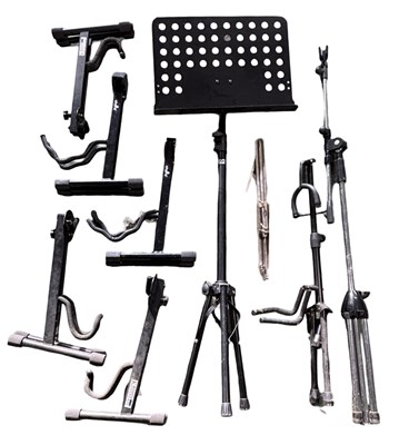 Lot 142 - A mixed lot of various guitar and music stands...