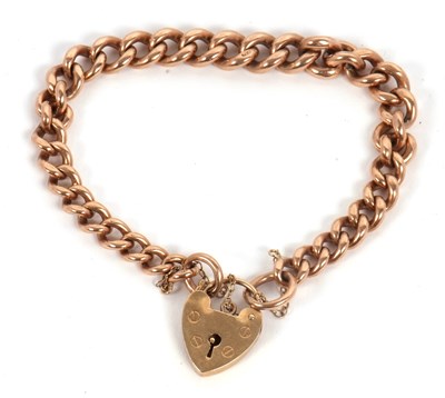 Lot 124 - A 9ct curblink bracelet, each link stamped...