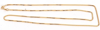 Lot 140 - A box link necklace, with tag stamped 750,...