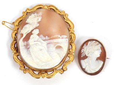 Lot 188 - Two cameos: to include an oval shell cameo of...